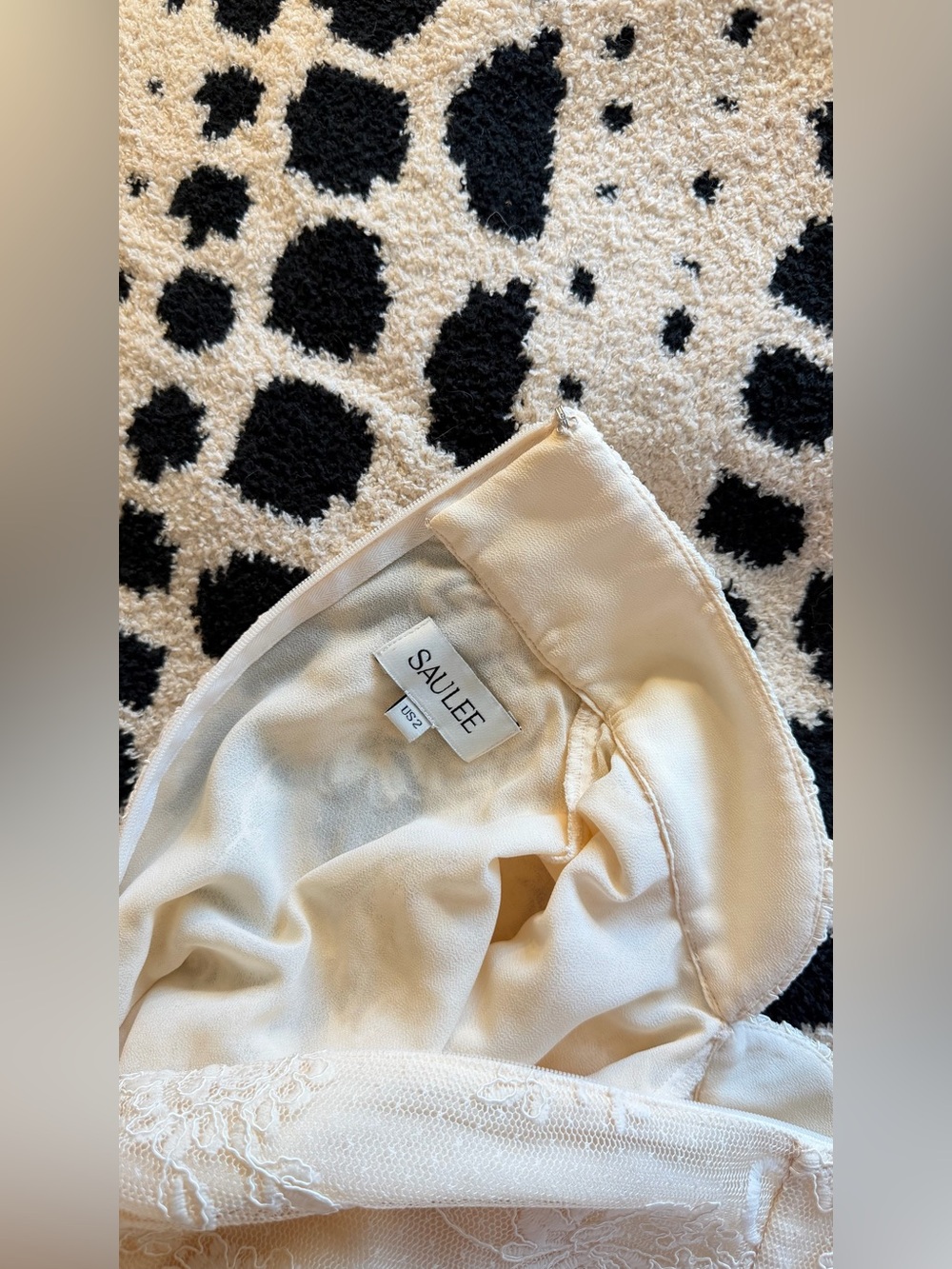 SAU LEE Lace Mini Dress In Cream, NEW WITHOUT TAGS, NEVER WORN. - Picture 11 of 12